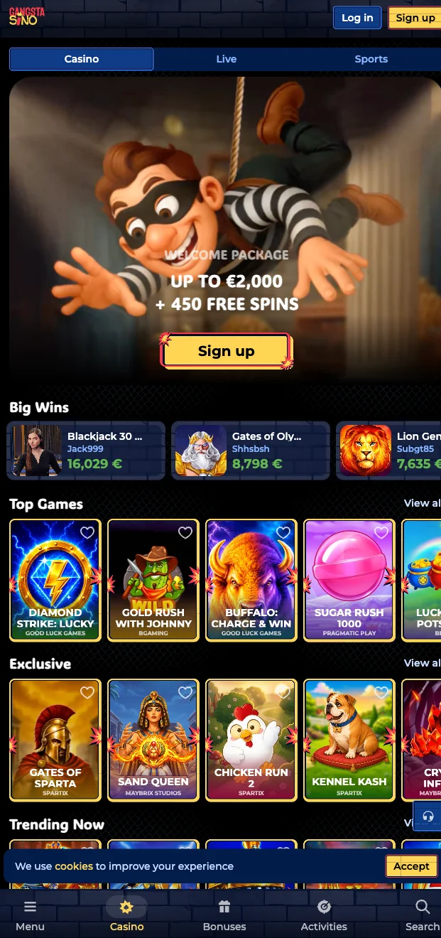 Gangstasino Casino na Mobilních Zařízeních